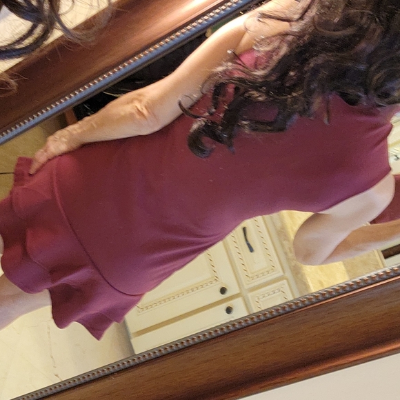 Boohoo cute deep burgandy mock turtleneck dress, Sz 6(XS) - Picture 6 of 16